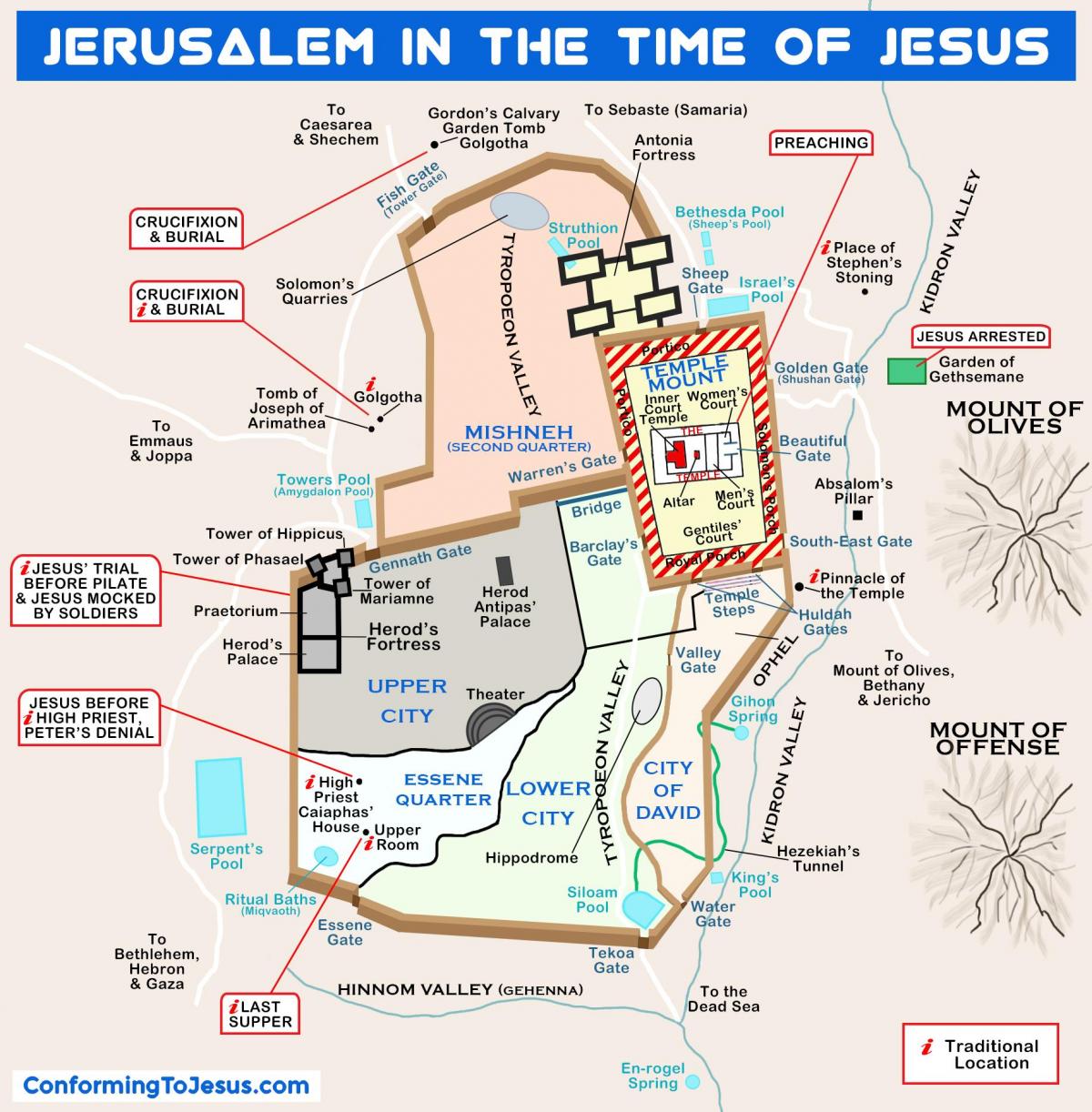 Jerusalén en la época de Jesús mapa