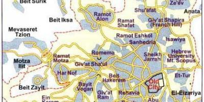 Mapa de los barrios de Jerusalén