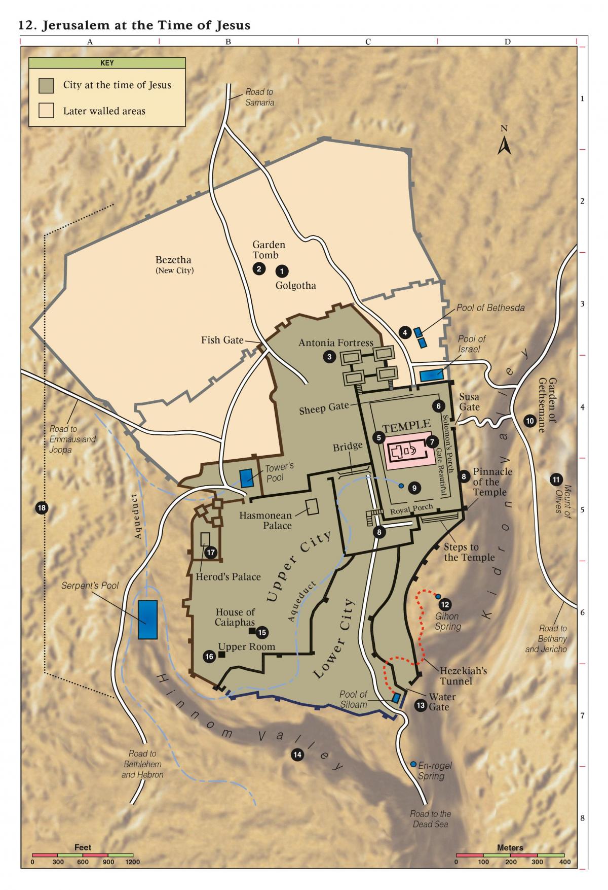 mapa de la biblia de Jerusalén