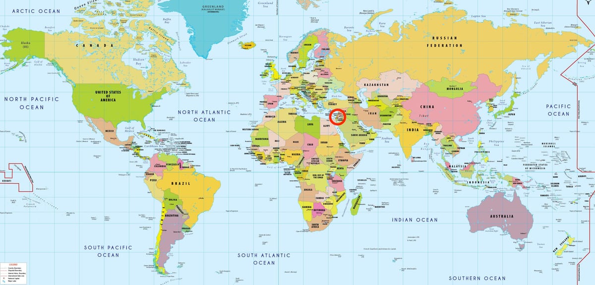 Jerusalén en el mapa del mundo