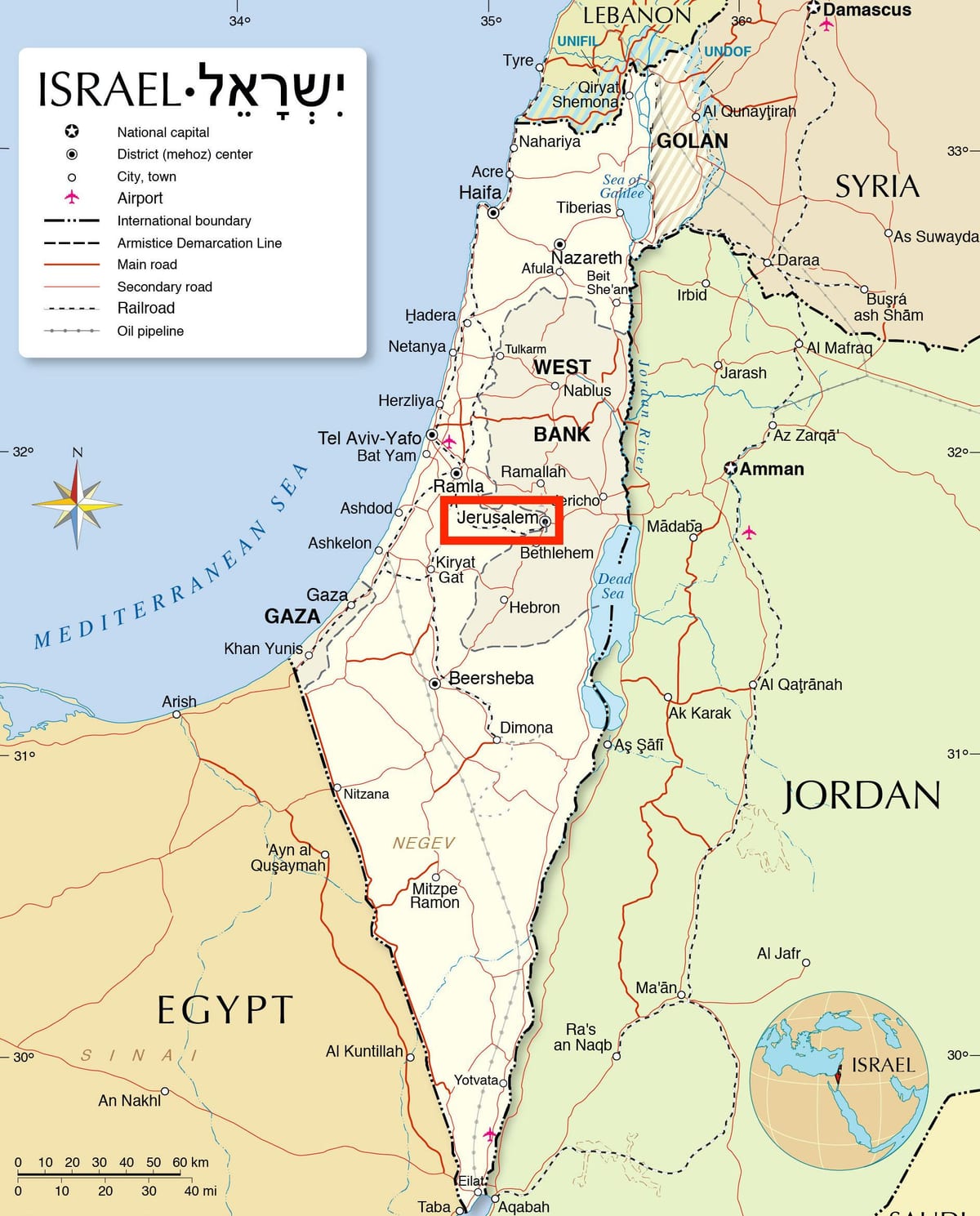 mapa de Jerusalén país