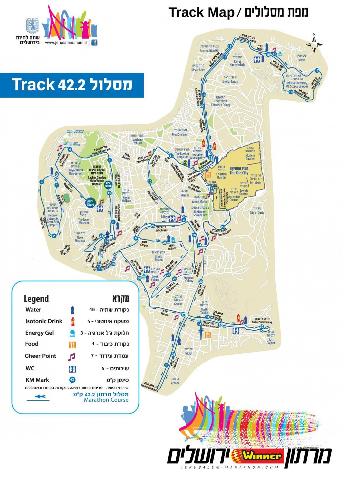 mapa de Jerusalén maratón
