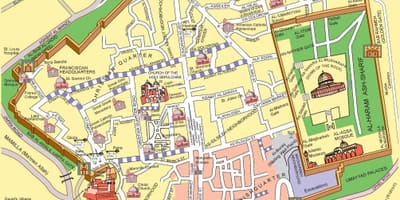 Mapa de la ciudad vieja de Jerusalén