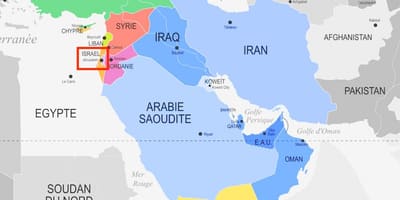 Jerusalén en el mapa de oriente medio