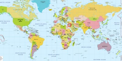 Jerusalén en el mapa del mundo