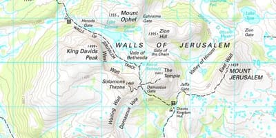 Los muros de Jerusalén mapa del parque nacional