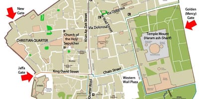 Mapa de Jerusalén puertas