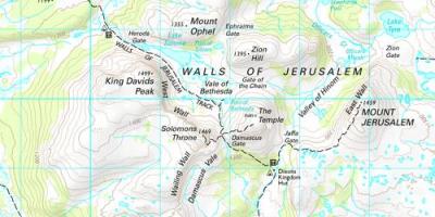 Los muros de Jerusalén mapa del parque nacional