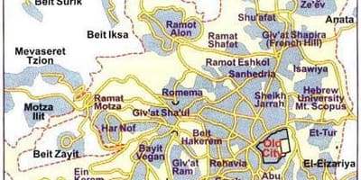 Mapa de los barrios de Jerusalén